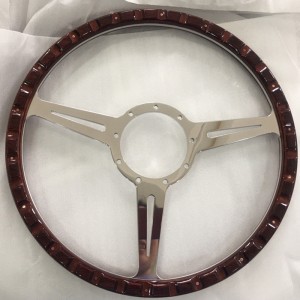 17″ Wood Classic steering wheel 430mm Aluminum Flat Spoke