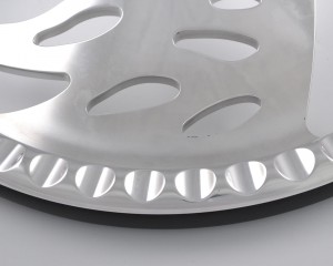 Leather Grip Chrome Flame Steering Wheel for car and truck 15inch 380mm