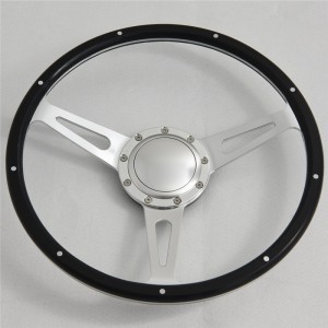 15” Classic Wood Steering Wheel with Polished Aluminum Spoke for Restoration Triumph Spitfire TR4