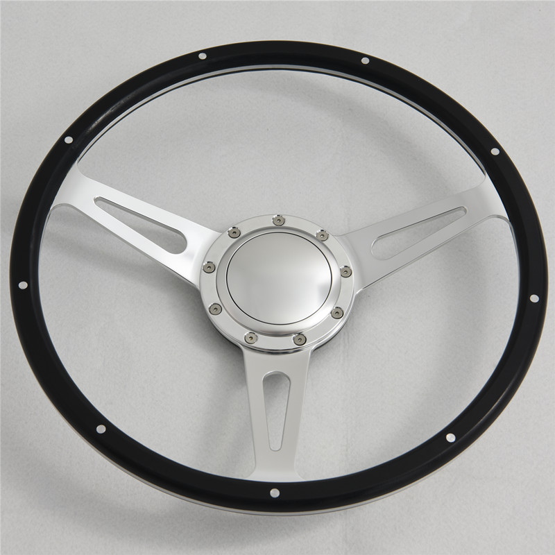 15” Classic Wood Steering Wheel with Polished Aluminum Spoke for Restoration Triumph Spitfire TR4 Featured Image