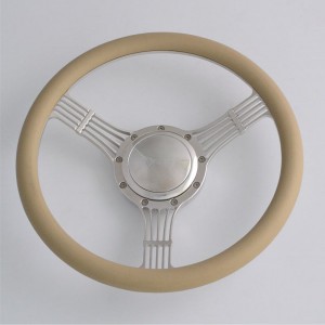 15.5 inch Polished Aluminum Billet Banjo Steering Wheels for Chevy Ididit Flaming River Nostalgia Steering Wheel