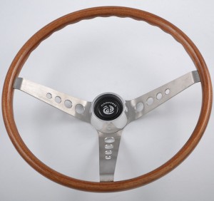 15 inch Walnut Wood Classic Steering Wheel for Mustang Shelby Cobra GT350,GT500