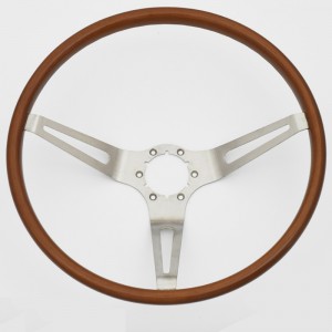 15″ Vintage Classic Wood Steering Wheel 3 Spoke for GM Chevrolet Corvette 1966-1973