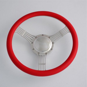 15.5 inch Polished Aluminum Billet Banjo Steering Wheels for Chevy Ididit Flaming River Nostalgia Steering Wheel