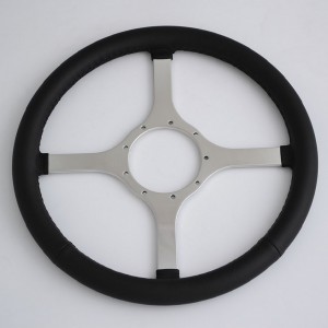 14” Classic Leather Steering Wheel Flat Spoke for Jaguar,MG,Austin Healey,Mini,Triumph,even Boat