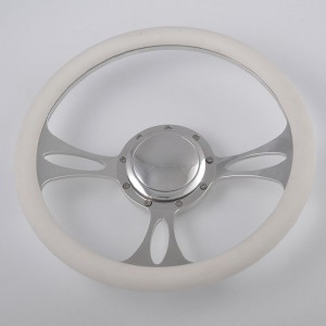 Chevrolet Camaro Nova Aluminum Billet Muscle Heritage Steering Wheel with White Leather Rim