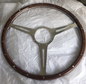 17″ Wood Classic steering wheel 430mm Aluminum Flat Spoke