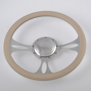Chevrolet Camaro Nova Aluminum Billet Muscle Heritage Steering Wheel with White Leather Rim