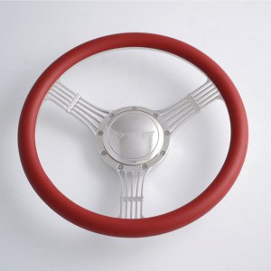 15.5 inch Polished Aluminum Billet Banjo Steering Wheels for Chevy Ididit Flaming River Nostalgia Steering Wheel