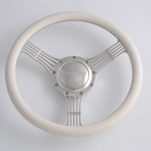 15.5 inch Polished Aluminum Billet Banjo Steering Wheels for Chevy Ididit Flaming River Nostalgia Steering Wheel
