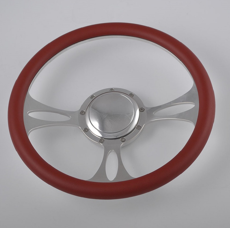 Chevrolet Camaro Nova Aluminum Billet Muscle Heritage Steering Wheel with White Leather Rim Featured Image