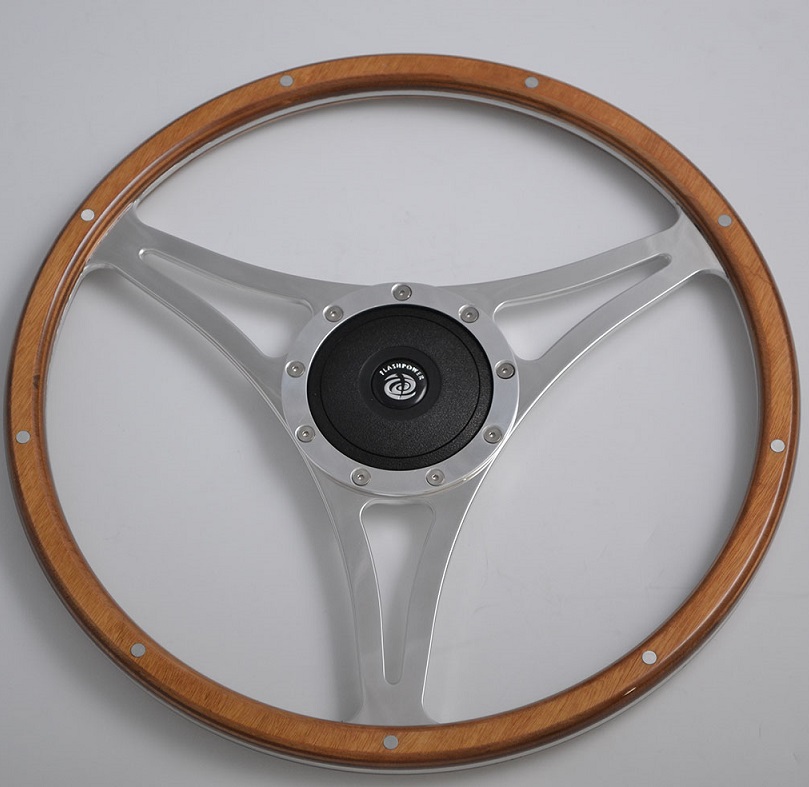 15 inch Restoration Classic Wood Rim steering wheel for Ford Mustang Shelby Cobra Featured Image