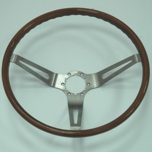 15″ Vintage Classic Wood Steering Wheel 3 Spoke for GM Chevrolet Corvette 1966-1973