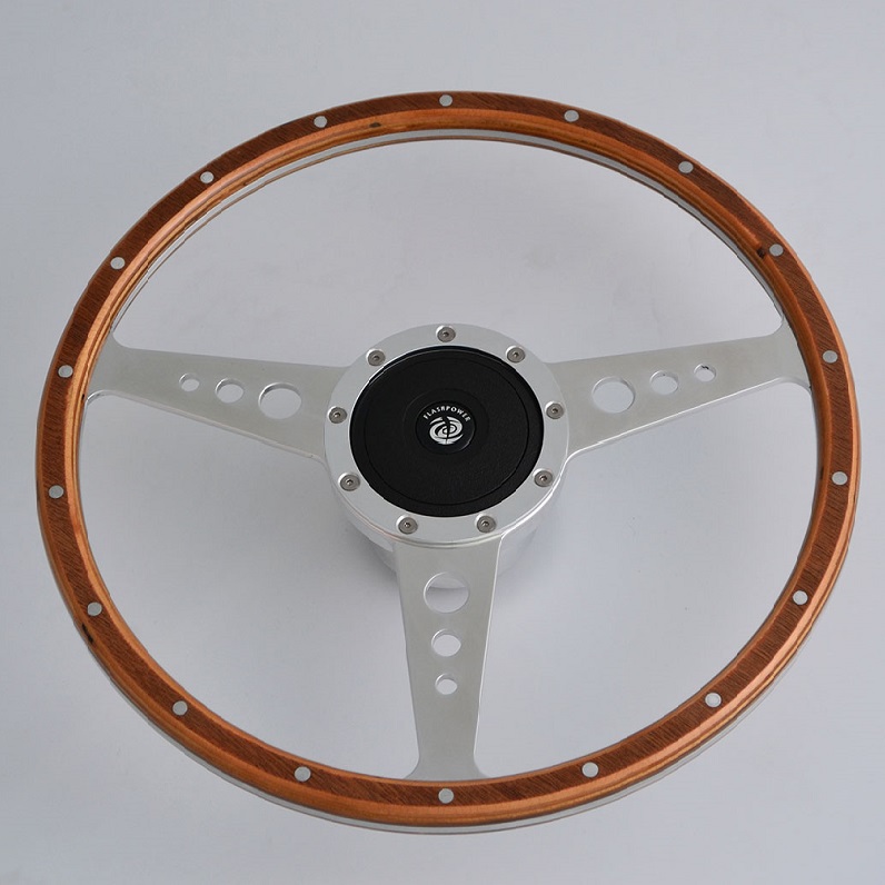 14” Classic Riveted wood Grain Steering Wheels for Restoration Austin with 3-Spoke Featured Image