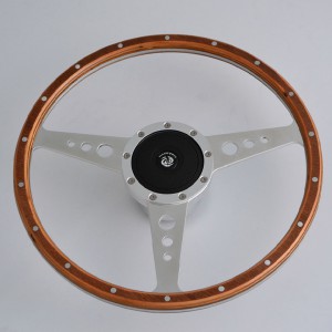 14” Classic Riveted wood Grain Steering Wheels for Restoration Austin with 3-Spoke