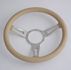 14 inch Sports Leather steering wheel Aluminum 3 Spoke Euro Steering wheel 350mm