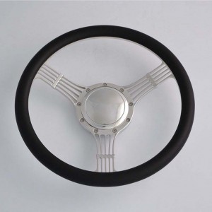 15.5 inch Polished Aluminum Billet Banjo Steering Wheels for Chevy Ididit Flaming River Nostalgia Steering Wheel