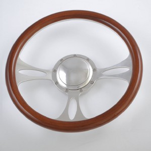 Chevrolet Camaro Nova Aluminum Billet Muscle Heritage Steering Wheel with White Leather Rim