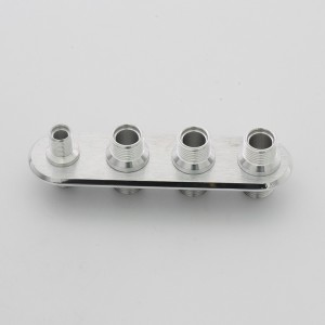 Polished Billet Firewall bulkhead Aluminum AC / Heater Fittings Connector