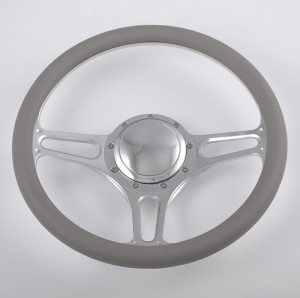14 inch Black Leather rim Half Wrap Steering Wheel for Vintage Classic GM Ford Corvair Impala Chevy