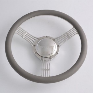 15.5 inch Polished Aluminum Billet Banjo Steering Wheels for Chevy Ididit Flaming River Nostalgia Steering Wheel
